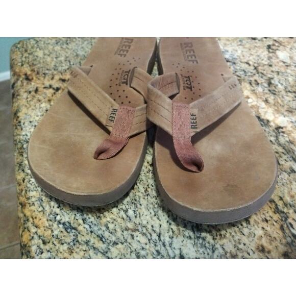 Reef Mens Flip-Flops Sandals Brown Slip On TQT Arch Support Bottle Opener 8 - Picture 9 of 9